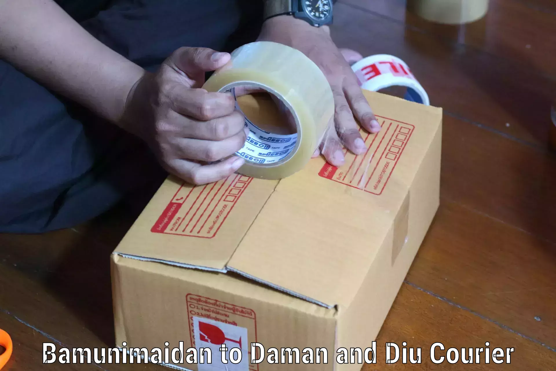 Lightweight parcel options Bamunimaidan to Daman and Diu