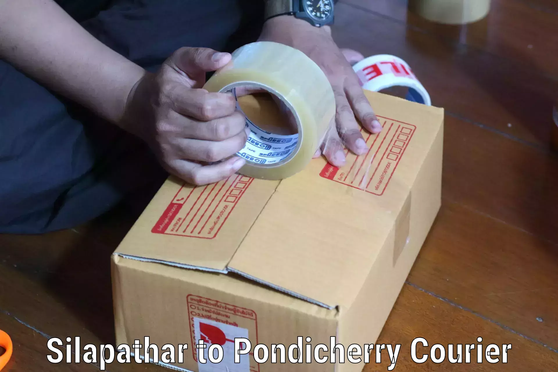 International parcel service Silapathar to Pondicherry