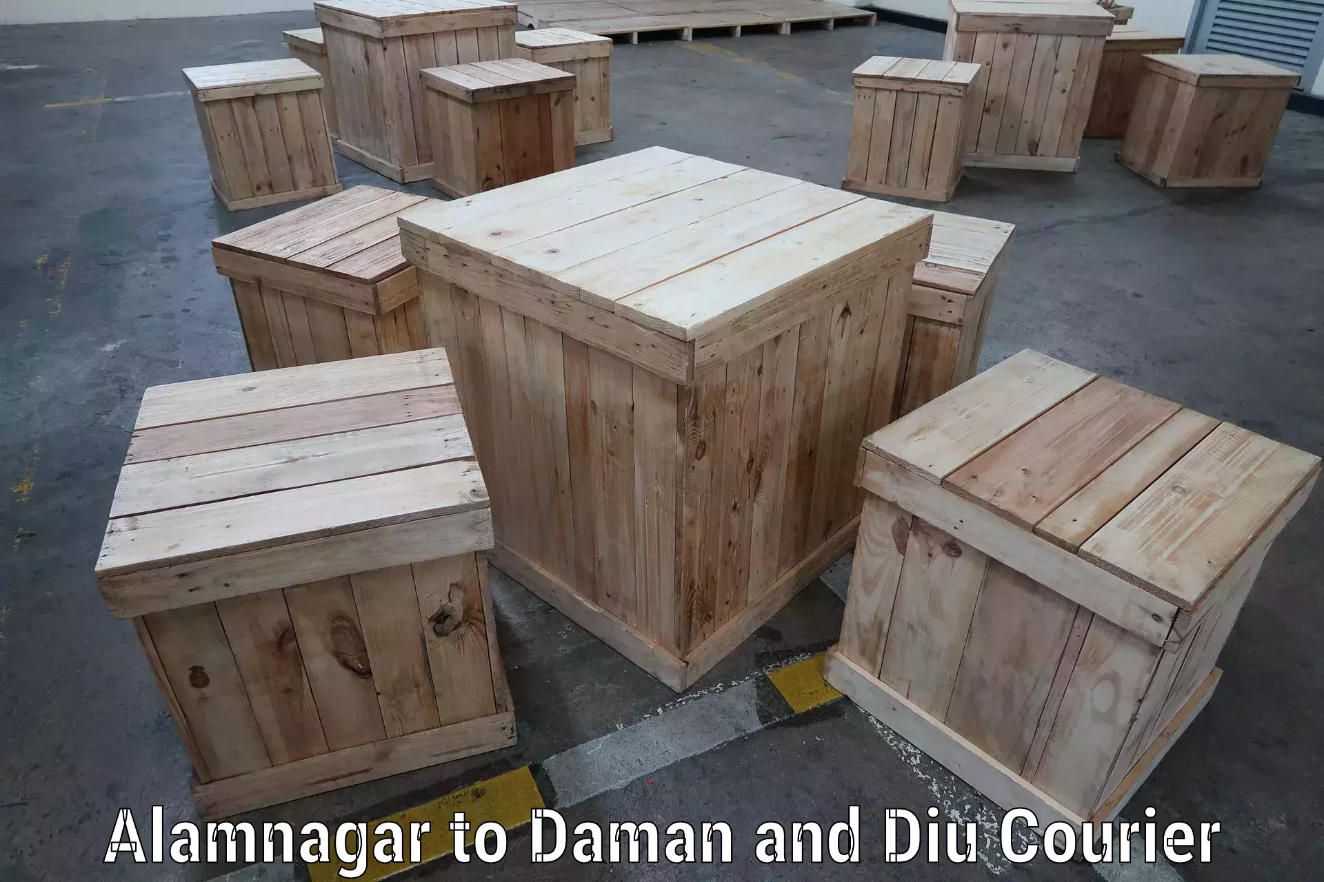 Global parcel delivery Alamnagar to Daman