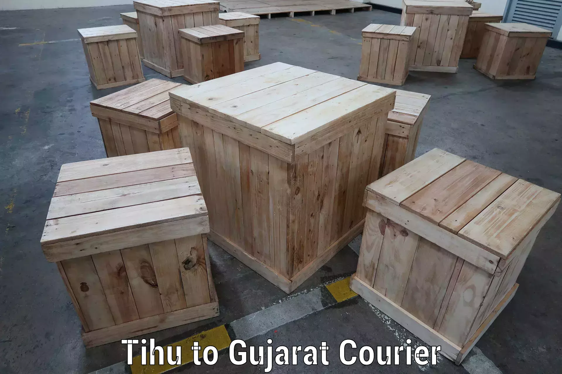 Trackable shipping service Tihu to Gujarat