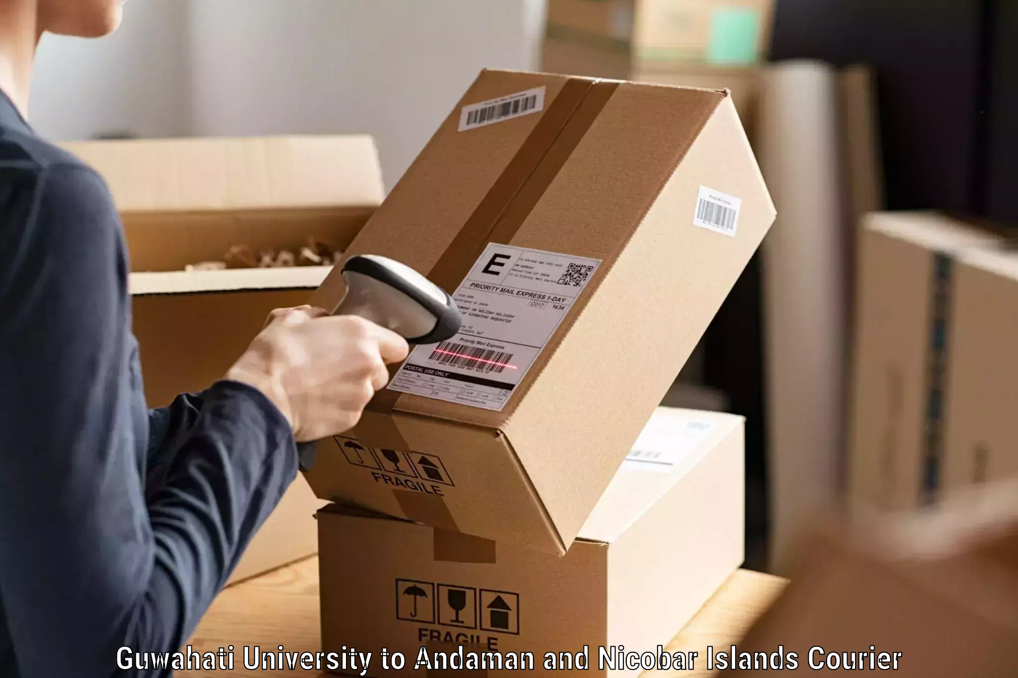 Speedy delivery service Guwahati University to North And Middle Andaman