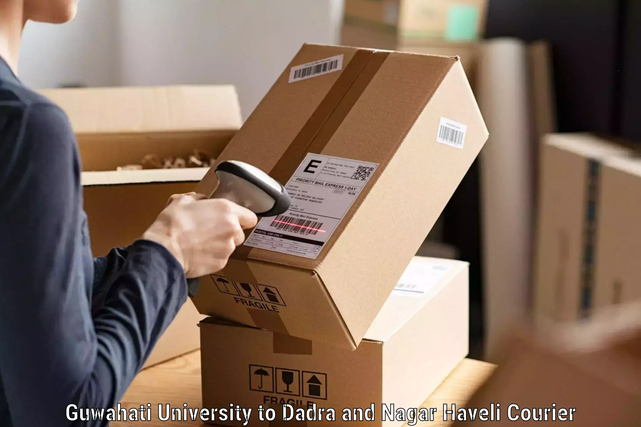 Express package delivery Guwahati University to Dadra and Nagar Haveli
