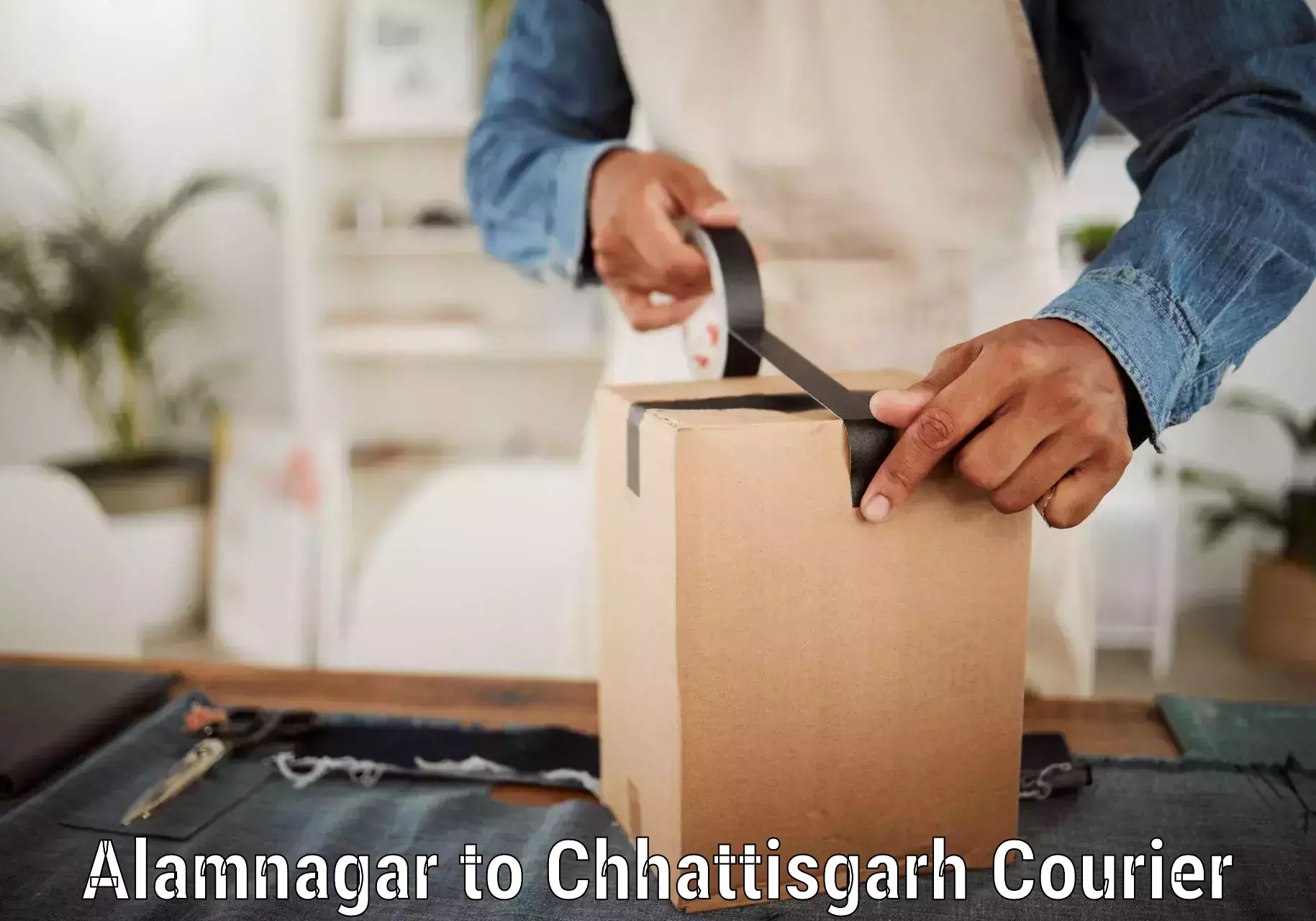 Doorstep parcel pickup Alamnagar to Raigarh Chhattisgarh