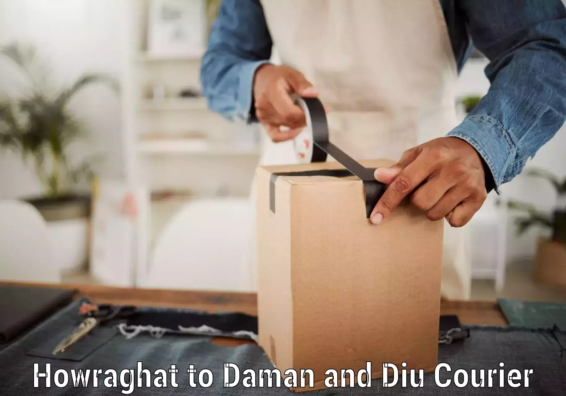 Courier service innovation Howraghat to Diu