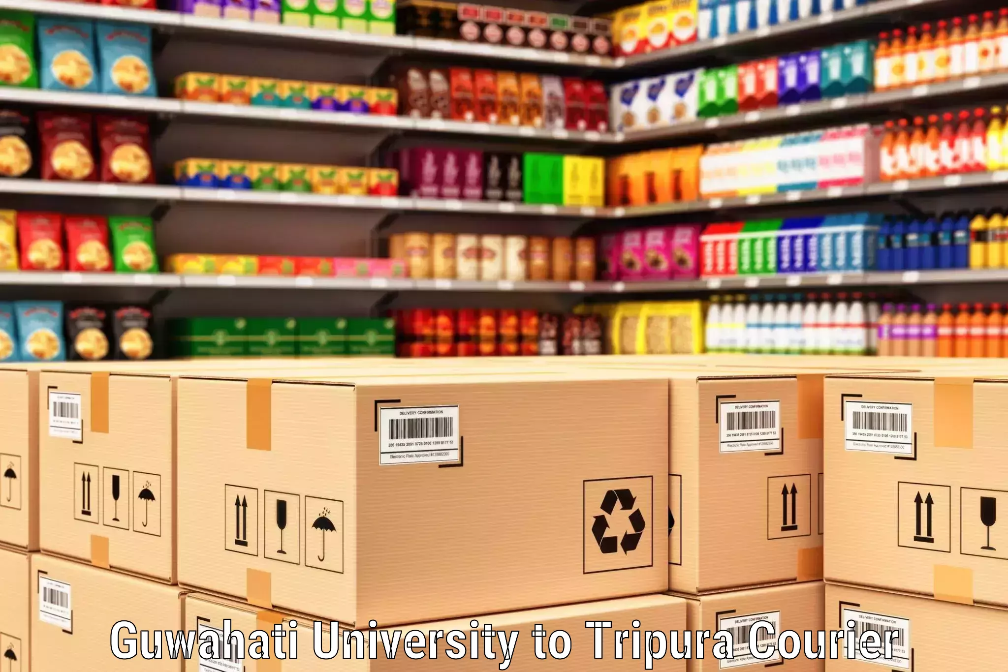 Trackable shipping service in Guwahati University to Tripura