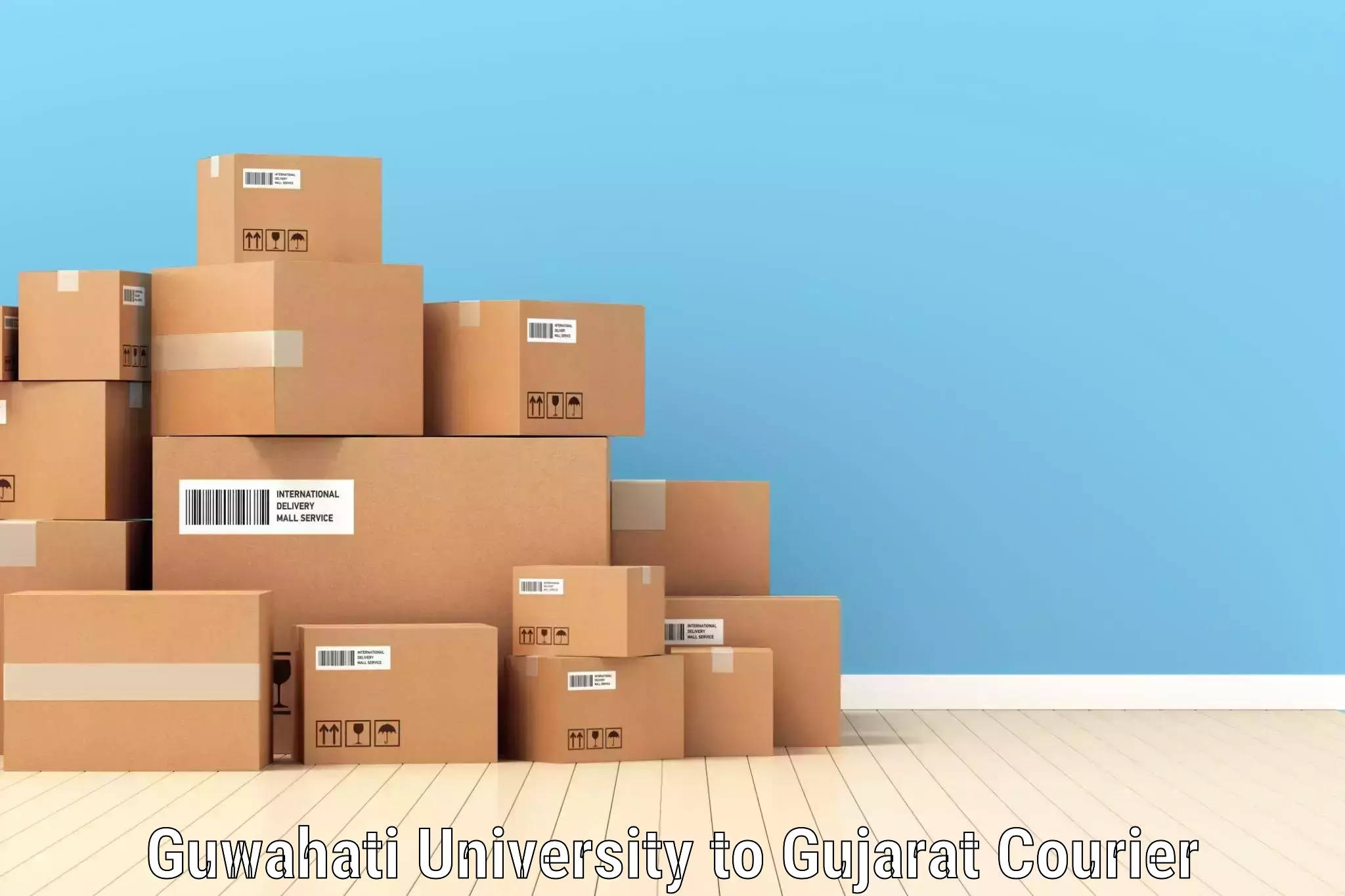 Express courier facilities Guwahati University to IIT Gandhi Nagar