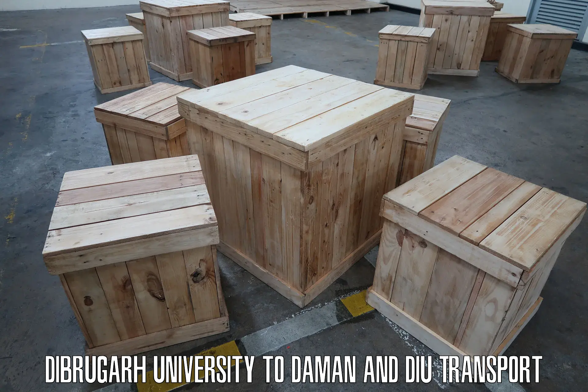 Transport services in Dibrugarh University to Daman and Diu