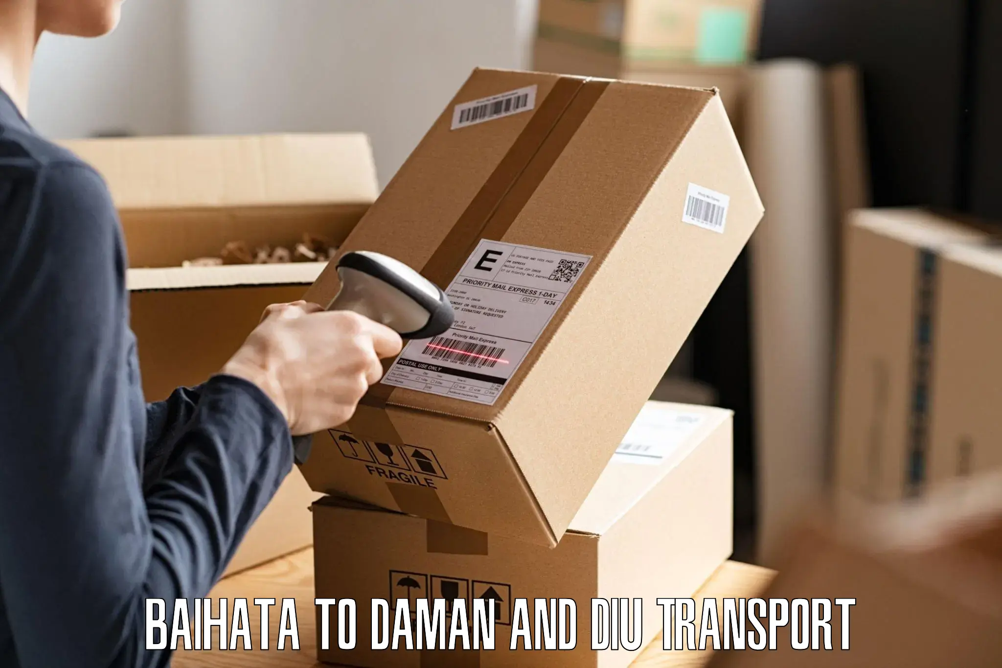 Furniture transport service Baihata to Diu