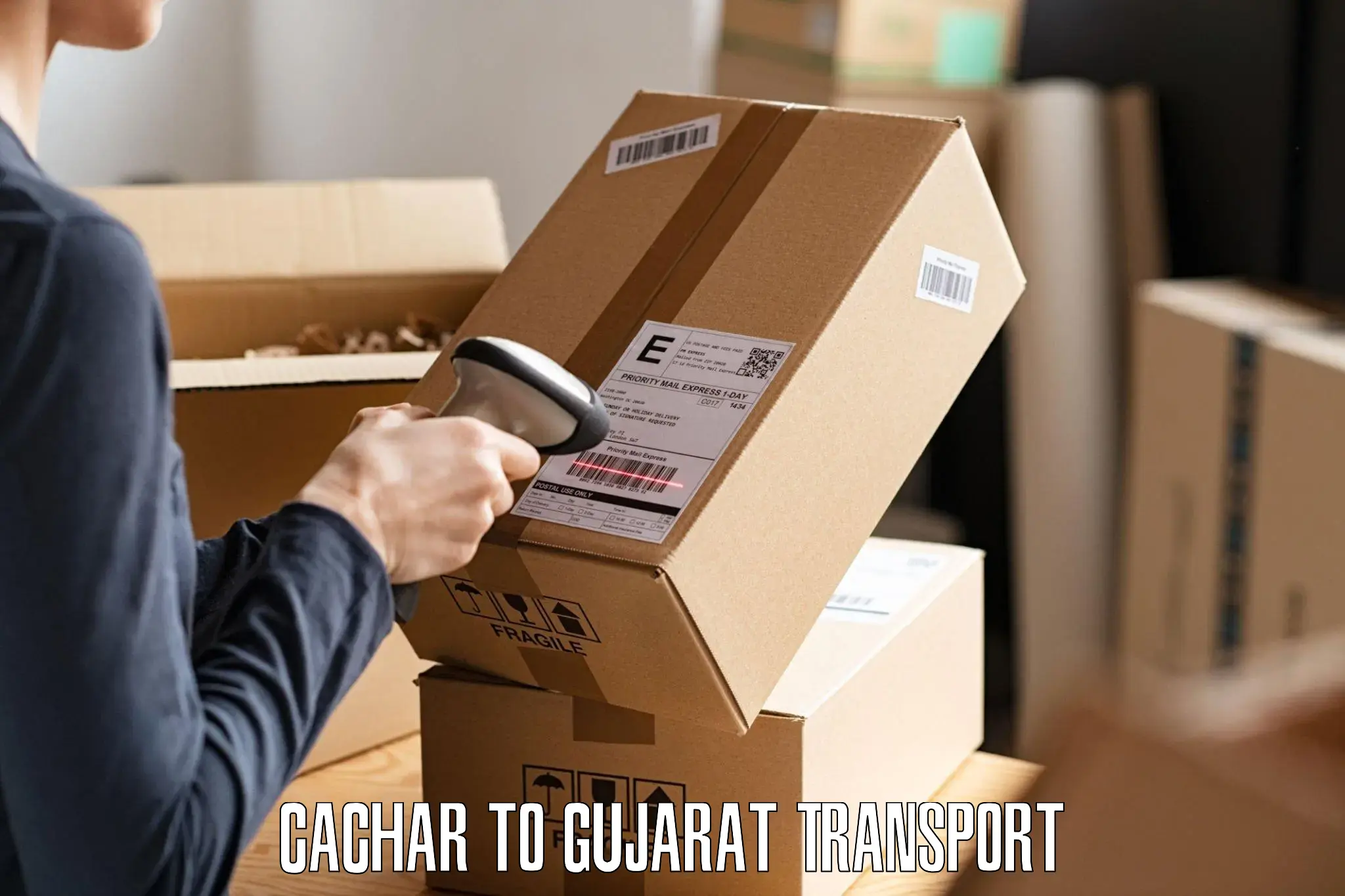 Air freight transport services Cachar to IIIT Surat