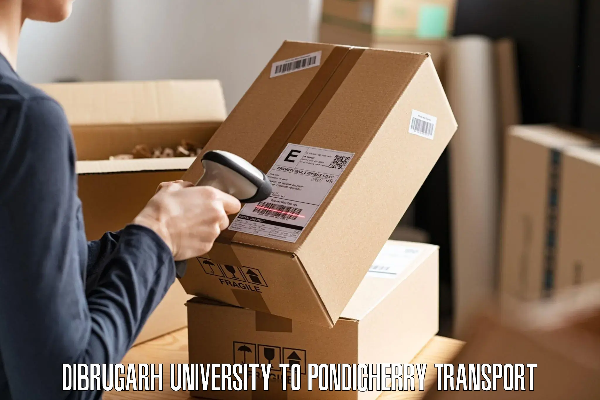 Cargo transportation services Dibrugarh University to Karaikal