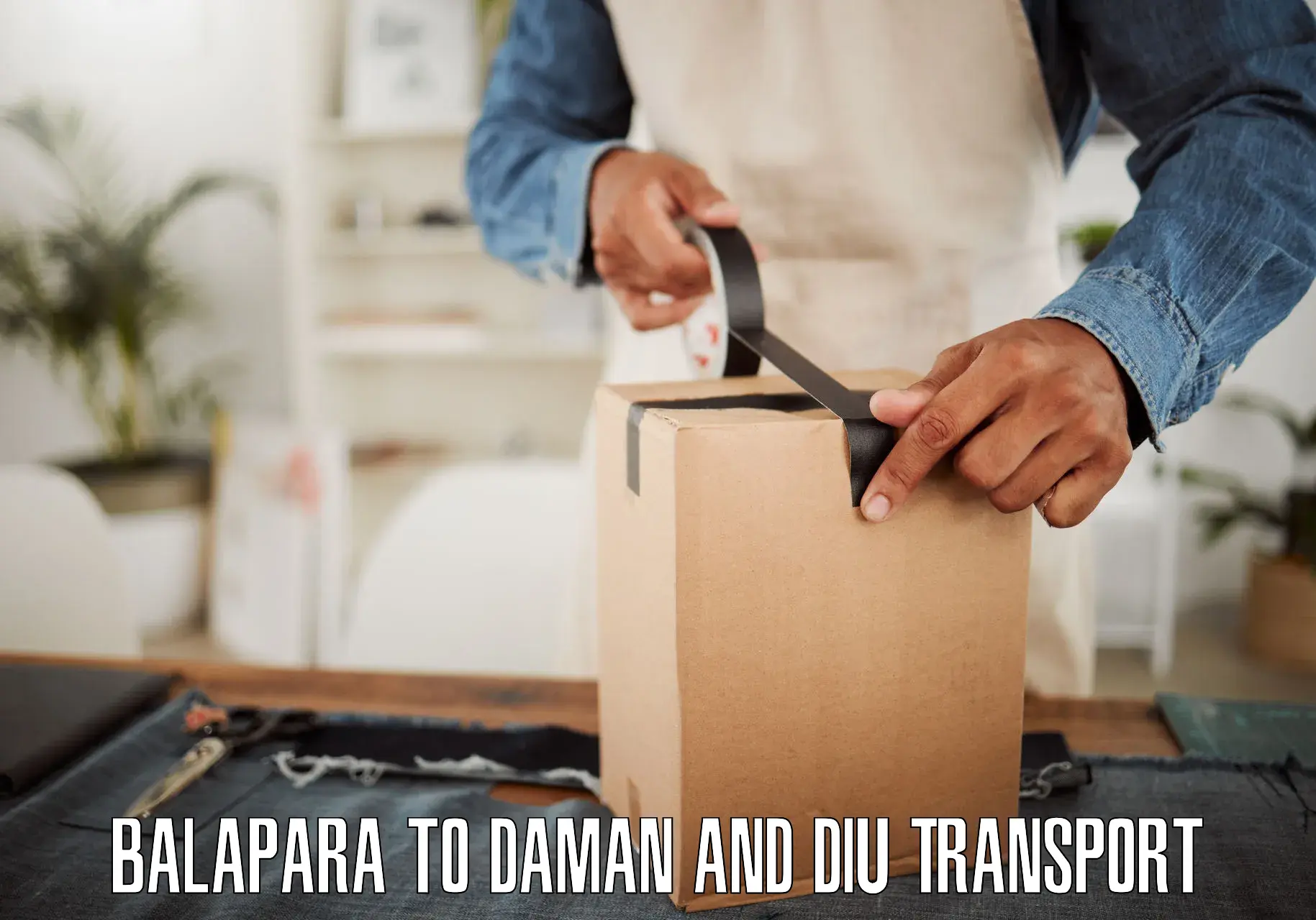 Scooty transport charges Balapara to Daman and Diu