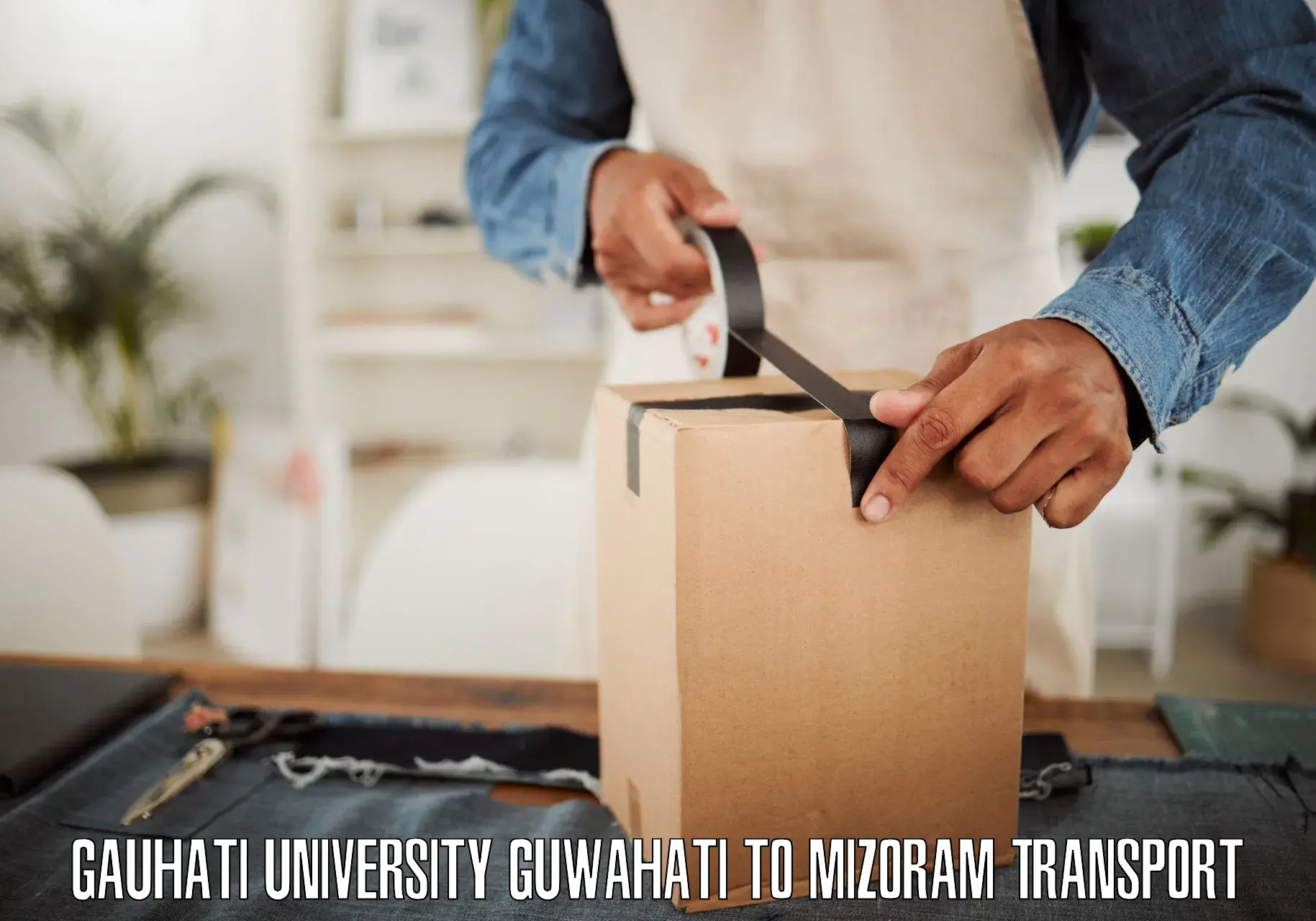 Online transport service Gauhati University Guwahati to Aizawl