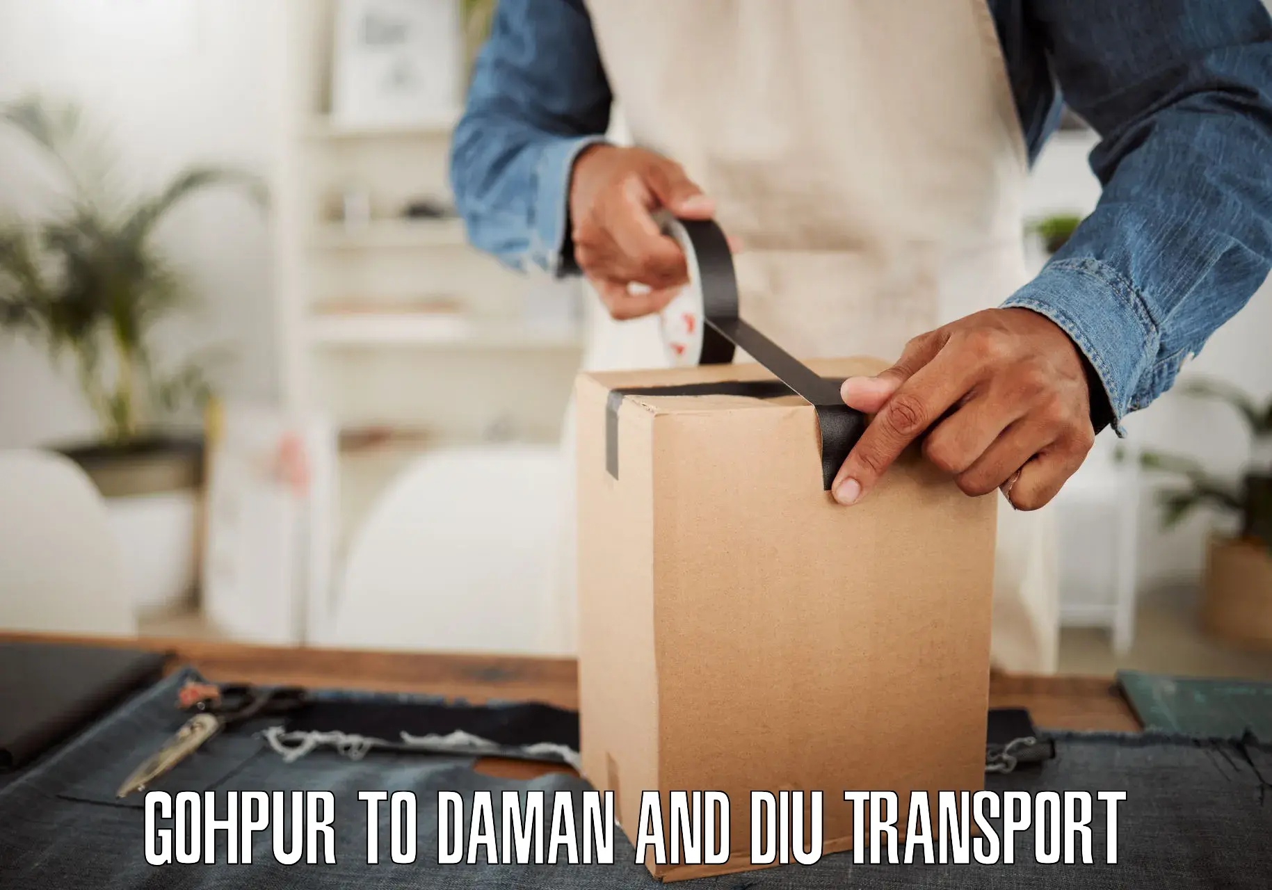 Air freight transport services in Gohpur to Diu